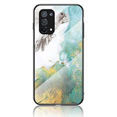 Funda Bumper Silicona Gel Espejo Patron de Moda Carcasa para Oppo A74 5G Verde