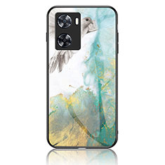 Funda Bumper Silicona Gel Espejo Patron de Moda Carcasa para Oppo A77 4G Verde