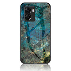 Funda Bumper Silicona Gel Espejo Patron de Moda Carcasa para Oppo A77 5G Azul