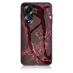 Funda Bumper Silicona Gel Espejo Patron de Moda Carcasa para Oppo A78 4G Rojo