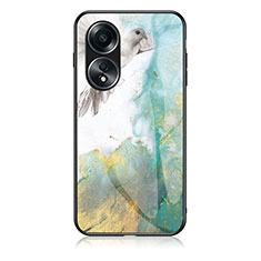 Funda Bumper Silicona Gel Espejo Patron de Moda Carcasa para Oppo A78 4G Verde