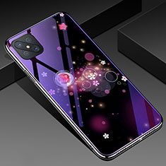 Funda Bumper Silicona Gel Espejo Patron de Moda Carcasa para Oppo A92s 5G Morado