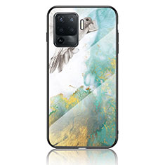 Funda Bumper Silicona Gel Espejo Patron de Moda Carcasa para Oppo A94 4G Verde