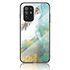 Funda Bumper Silicona Gel Espejo Patron de Moda Carcasa para Oppo A94 5G Verde