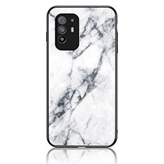 Funda Bumper Silicona Gel Espejo Patron de Moda Carcasa para Oppo F19 Pro+ Plus 5G Blanco