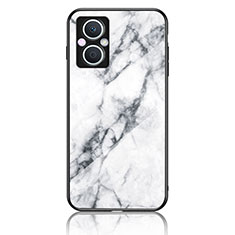 Funda Bumper Silicona Gel Espejo Patron de Moda Carcasa para Oppo F21 Pro 5G Blanco