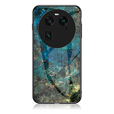 Funda Bumper Silicona Gel Espejo Patron de Moda Carcasa para Oppo Find X6 5G Azul