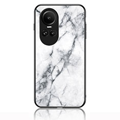 Funda Bumper Silicona Gel Espejo Patron de Moda Carcasa para Oppo Reno10 5G Blanco