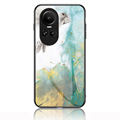 Funda Bumper Silicona Gel Espejo Patron de Moda Carcasa para Oppo Reno10 5G Verde