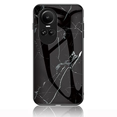 Funda Bumper Silicona Gel Espejo Patron de Moda Carcasa para Oppo Reno10 Pro 5G Negro