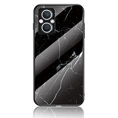 Funda Bumper Silicona Gel Espejo Patron de Moda Carcasa para Oppo Reno7 Lite 5G Negro