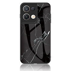 Funda Bumper Silicona Gel Espejo Patron de Moda Carcasa para Oppo Reno8 Pro+ Plus 5G Negro