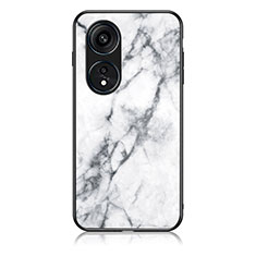 Funda Bumper Silicona Gel Espejo Patron de Moda Carcasa para Oppo Reno8 T 4G Blanco