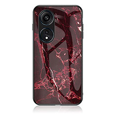 Funda Bumper Silicona Gel Espejo Patron de Moda Carcasa para Oppo Reno8 T 4G Rojo