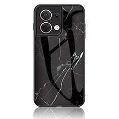 Funda Bumper Silicona Gel Espejo Patron de Moda Carcasa para Oppo Reno9 5G Negro