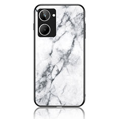 Funda Bumper Silicona Gel Espejo Patron de Moda Carcasa para Realme 10 4G Blanco