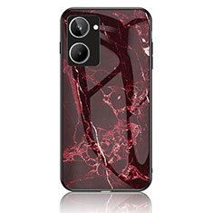 Funda Bumper Silicona Gel Espejo Patron de Moda Carcasa para Realme 10 4G Rojo