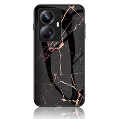 Funda Bumper Silicona Gel Espejo Patron de Moda Carcasa para Realme 10 Pro+ Plus 5G Oro y Negro