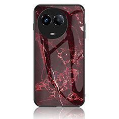 Funda Bumper Silicona Gel Espejo Patron de Moda Carcasa para Realme 11X 5G Rojo