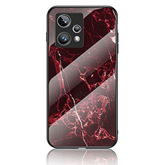 Funda Bumper Silicona Gel Espejo Patron de Moda Carcasa para Realme 9 4G Rojo