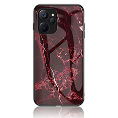 Funda Bumper Silicona Gel Espejo Patron de Moda Carcasa para Realme 9i 5G Rojo