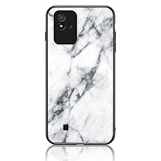 Funda Bumper Silicona Gel Espejo Patron de Moda Carcasa para Realme C20A Blanco