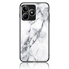 Funda Bumper Silicona Gel Espejo Patron de Moda Carcasa para Realme C51 Blanco