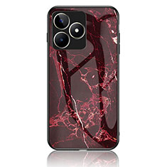 Funda Bumper Silicona Gel Espejo Patron de Moda Carcasa para Realme C51 Rojo