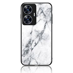 Funda Bumper Silicona Gel Espejo Patron de Moda Carcasa para Realme C55 Blanco