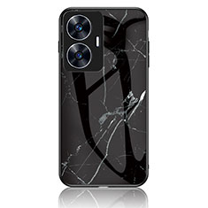 Funda Bumper Silicona Gel Espejo Patron de Moda Carcasa para Realme C55 Negro