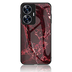 Funda Bumper Silicona Gel Espejo Patron de Moda Carcasa para Realme C55 Rojo