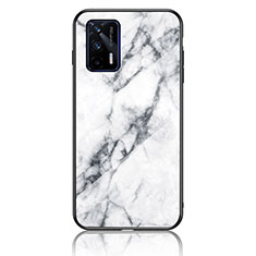 Funda Bumper Silicona Gel Espejo Patron de Moda Carcasa para Realme GT 5G Blanco