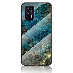 Funda Bumper Silicona Gel Espejo Patron de Moda Carcasa para Realme GT Neo 5G Azul