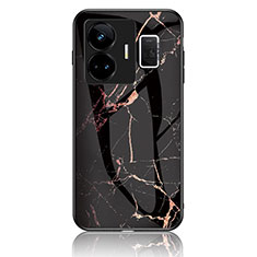 Funda Bumper Silicona Gel Espejo Patron de Moda Carcasa para Realme GT Neo5 5G Oro y Negro