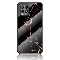 Funda Bumper Silicona Gel Espejo Patron de Moda Carcasa para Realme Narzo 50 4G Oro y Negro