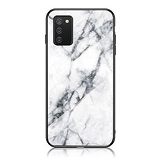 Funda Bumper Silicona Gel Espejo Patron de Moda Carcasa para Samsung Galaxy A02s Blanco