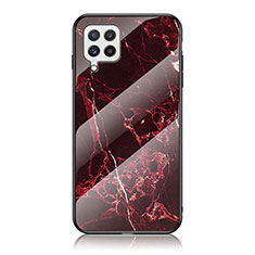 Funda Bumper Silicona Gel Espejo Patron de Moda Carcasa para Samsung Galaxy A22 4G Rojo