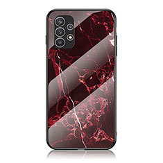 Funda Bumper Silicona Gel Espejo Patron de Moda Carcasa para Samsung Galaxy A23 4G Rojo