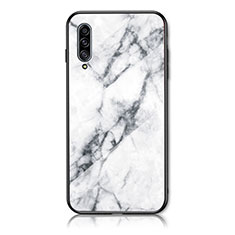 Funda Bumper Silicona Gel Espejo Patron de Moda Carcasa para Samsung Galaxy A30S Blanco