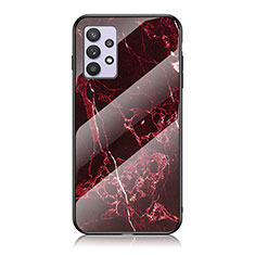 Funda Bumper Silicona Gel Espejo Patron de Moda Carcasa para Samsung Galaxy A32 5G Rojo