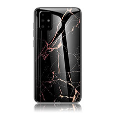 Funda Bumper Silicona Gel Espejo Patron de Moda Carcasa para Samsung Galaxy A71 4G A715 Oro y Negro