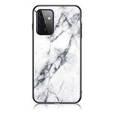 Funda Bumper Silicona Gel Espejo Patron de Moda Carcasa para Samsung Galaxy A72 4G Blanco