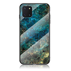 Funda Bumper Silicona Gel Espejo Patron de Moda Carcasa para Samsung Galaxy A81 Azul