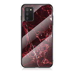 Funda Bumper Silicona Gel Espejo Patron de Moda Carcasa para Samsung Galaxy F02S SM-E025F Rojo
