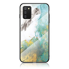 Funda Bumper Silicona Gel Espejo Patron de Moda Carcasa para Samsung Galaxy F02S SM-E025F Verde