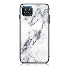 Funda Bumper Silicona Gel Espejo Patron de Moda Carcasa para Samsung Galaxy M12 Blanco