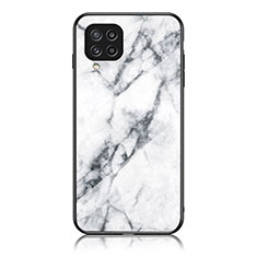 Funda Bumper Silicona Gel Espejo Patron de Moda Carcasa para Samsung Galaxy M32 4G Blanco