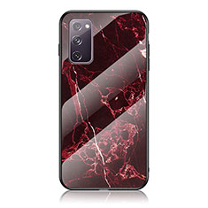 Funda Bumper Silicona Gel Espejo Patron de Moda Carcasa para Samsung Galaxy S20 FE 4G Rojo