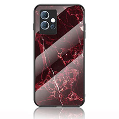 Funda Bumper Silicona Gel Espejo Patron de Moda Carcasa para Vivo iQOO Z6 5G Rojo