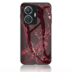 Funda Bumper Silicona Gel Espejo Patron de Moda Carcasa para Vivo T1 4G Rojo